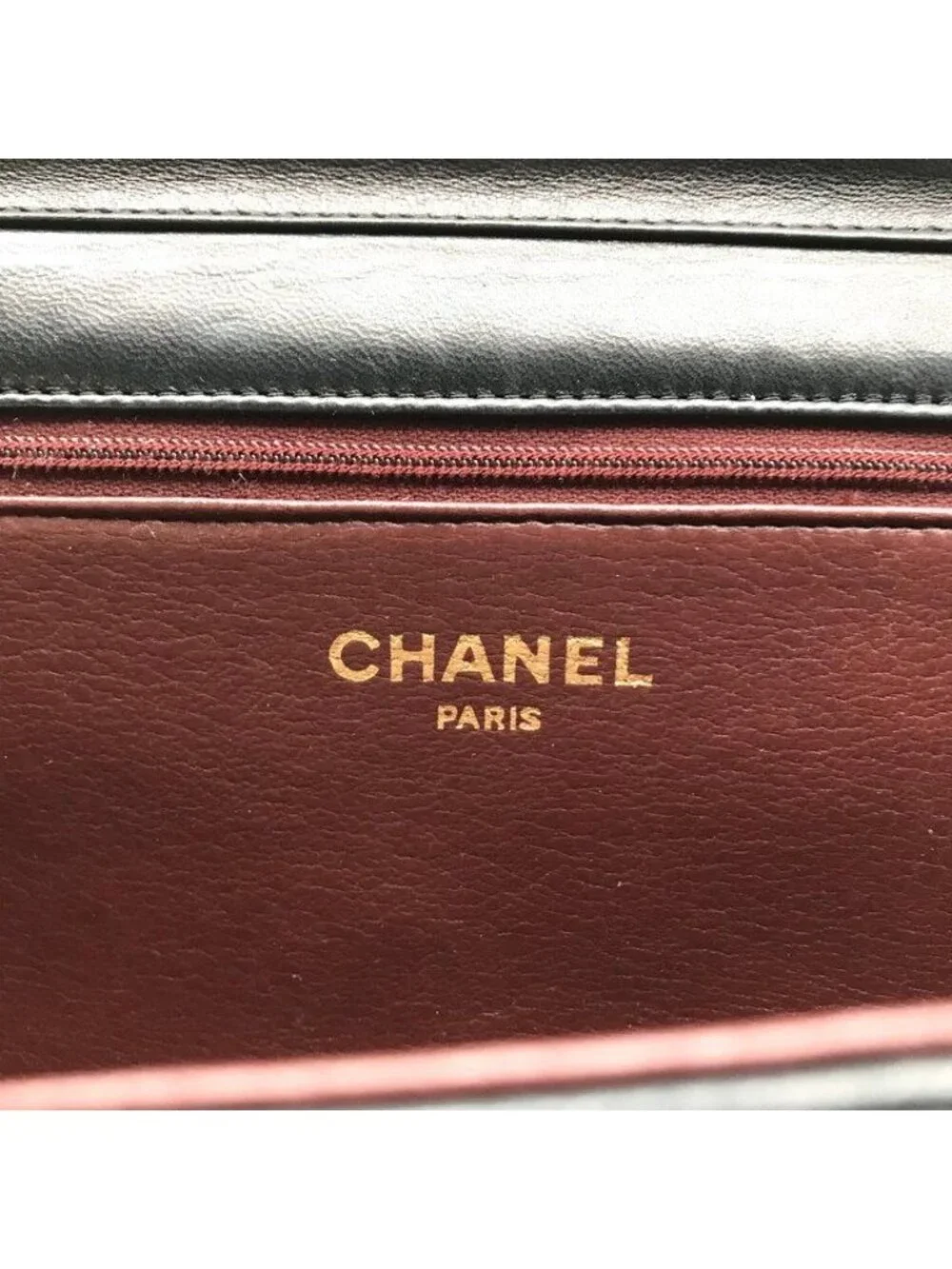 Chanel CC Logo Quilted Push Lock Leather Vintage Chain Shoulder Bag Black